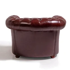 Poltrona Chesterfield pelle rosso rubino*Mantellassi 1926 Discount