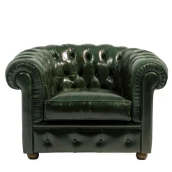 Poltrona Chesterfield pelle verde scuro*Mantellassi 1926 Online
