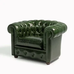 Poltrona Chesterfield pelle verde scuro*Mantellassi 1926 Online