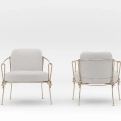 Poltrona da esterno Corda in ferro color champagne di Zanellato&Bortotto*Dante Negro Online