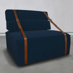 Poltrona Docker in velluto blu navy*DLA Design Lab Best