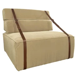 Poltrona Docker in velluto beige*DLA Design Lab Online