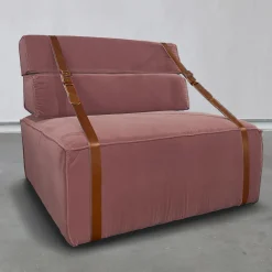 Poltrona Docker in velluto rosa antico*DLA Design Lab Outlet