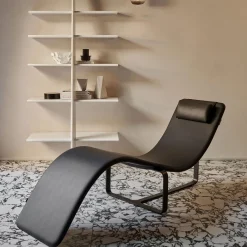Poltrona e chaise-longue trasformabili in pelle nera Flipt*Baleri Italia Discount