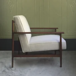 Poltrona Gaia in Lino e Cotone bianco*mg12 by Monica Geronimi