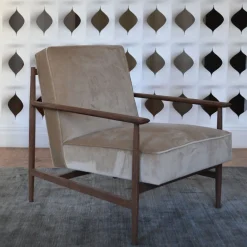 Poltrona Gaia in velluto grigio-marrone*mg12 by Monica Geronimi Clearance