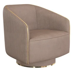 Poltrona girevole beige con finiture dorate*Morello Gianpaolo Online