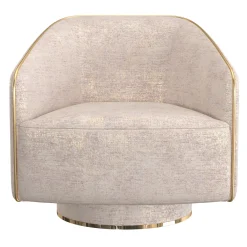 Poltrona girevole beige chiaro con finiture dorate*Morello Gianpaolo Hot