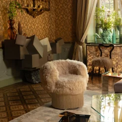 Poltrona girevole Cachemire Fur Pirouette di Lorenza Bozzoli*Lorenza Bozzoli Couture Online