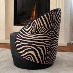 Poltrona girevole Kiros Ohr zebrata*Real Piel Online