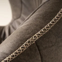 Poltrona girevole Pelè in pelle marrone chiaro*Mantellassi 1926 Outlet