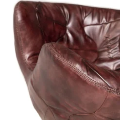 Poltrona girevole Pelè in pelle Crust rosso Cartier patinata a mano*Mantellassi 1926 Discount