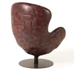 Poltrona girevole Pelè in pelle Crust rosso Cartier patinata a mano*Mantellassi 1926 Discount