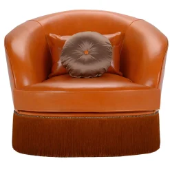 Poltrona grande Dione in pelle rossa*Domingo Salotti Discount