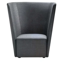 Poltrona grigia con schienale alto in velluto*La Cividina Hot