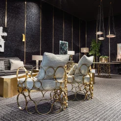Poltrona in ottone dorato Astro di Galleria Flair Firenze*Non Solo Luce Online