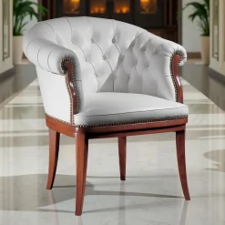 Poltrona in pelle bianca*Marzorati Sale