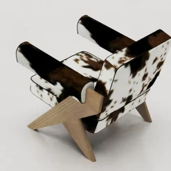 Poltrona in Pelle di Vacca e Legno di Olmo Souvenir*Giopagani Sale