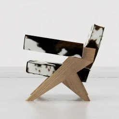 Poltrona in Pelle di Vacca e Legno di Olmo Souvenir*Giopagani Sale