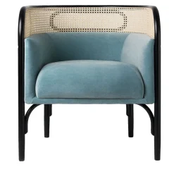 Poltrona in velluto azzurro Targa Petit*Gebrüder Thonet Vienna GmbH (GTV) – Wiener GTV Design New