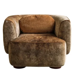 Poltrona in Velluto Marrone Lobby*Chiara Provasi Outlet