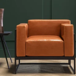 Poltrona Kirk in pelle cognac*TrabA' Online