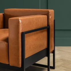 Poltrona Kirk in pelle cognac*TrabA' Online