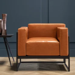 Poltrona Kirk in pelle cognac*TrabA' Online