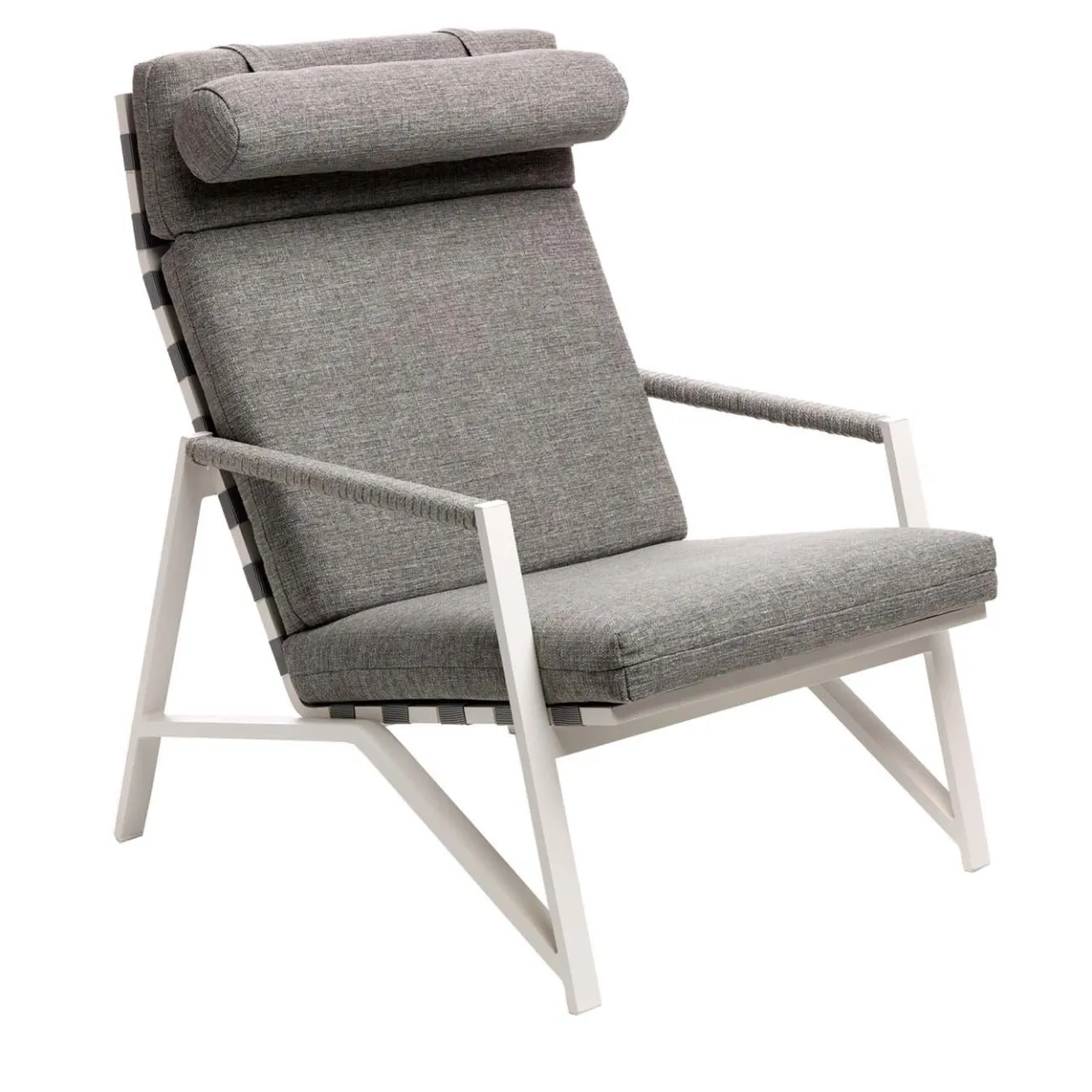 Poltrona lounge Cottage grigia con struttura bianca*Talenti Discount