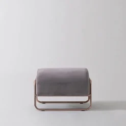 Poltrona Lounge Kate Comfort in Pelle Nabuk Grigia con Poggiapiedi*Real Piel Online