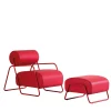 Poltrona Lounge Kate Energy in Pelle Rossa con Poggiapiedi*Real Piel Hot