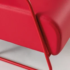 Poltrona Lounge Kate Energy in Pelle Rossa con Poggiapiedi*Real Piel Hot