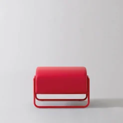 Poltrona Lounge Kate Energy in Pelle Rossa con Poggiapiedi*Real Piel Hot