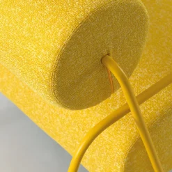 Poltrona lounge Kate Spark in tessuto tweed giallo con poggiapiedi*Real Piel Outlet