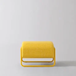 Poltrona lounge Kate Spark in tessuto tweed giallo con poggiapiedi*Real Piel Outlet