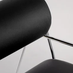 Poltrona Lounge Kate Style in Pelle Nera con Poggiapiedi*Real Piel Best