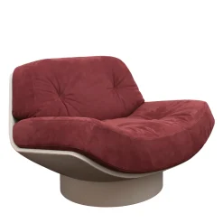 Poltrona Lounge Lalea in nabuk rosso e pelle bianca di Artefatto Design Studio*Secolo