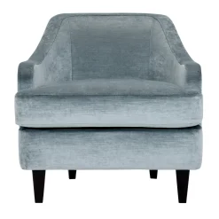 Poltrona Lounge Nor azzurra con gambe in legno*Domingo Salotti Discount