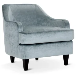 Poltrona Lounge Nor azzurra con gambe in legno*Domingo Salotti Discount