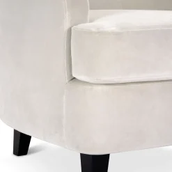 Poltrona Lounge Nor Beige con Gambe in Legno*Domingo Salotti Outlet