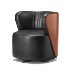 Poltrona Lounge Spritz In Pelle Nera Di Lorenza Bozzoli*Ghidini 1961 New