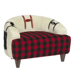 Poltrona Luna Canadese in pelle con schienale bianco*Valentina Bernardi Online