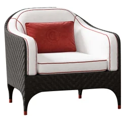 Poltrona nera con cuscini bianchi*CPRN Homood Discount