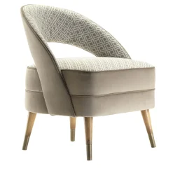 Poltrona Olimpia Geometric-Pattern Taupe*Morello Gianpaolo Hot