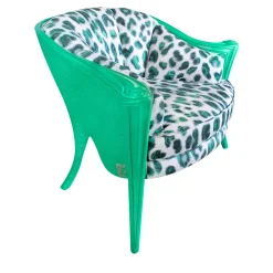 Poltrona Opus Animalier Verde Di Carlo Rampazzi*Sergio Villa New