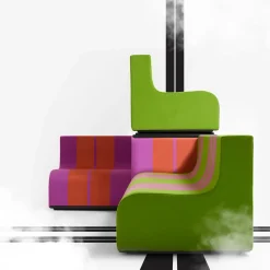 Poltrona Sofo verde e rosa*Poltronova Clearance