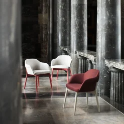 Poltrona Spy 650 bianca e rossa di Emilio Nanni*Billiani 1911 Best