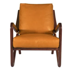 Poltrona Taylor Imbottita in Pelle Arancione*Borzalino Online