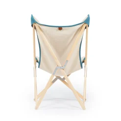 Poltrona Tripolina in crema e blu teal*Telami Outlet
