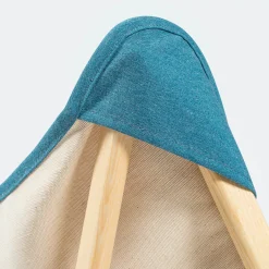 Poltrona Tripolina in crema e blu teal*Telami Outlet